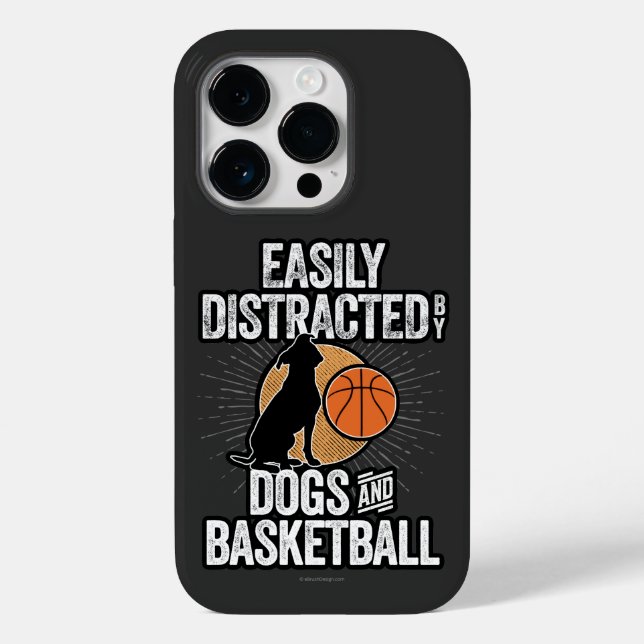 Easily Distracted by Dogs & Basketball Case-Mate i iPhone Case (Back)
