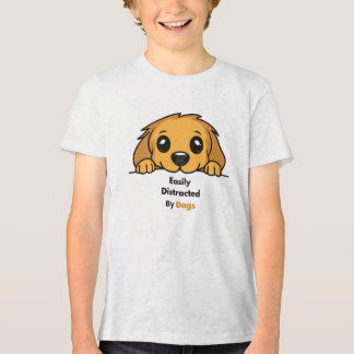 Easily Distracted By Dogs Cute Puppy T-Shirt Tri-Blend Shirt