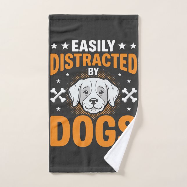 Easily Distracted By Dogs Hand Towel (Hand Towel)