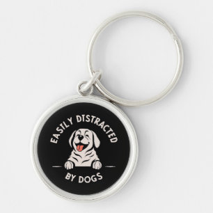 Easily distracted by dogs key ring