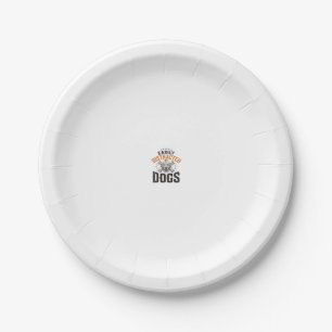 Easily Distracted By Dogs Vintage Dog Lover Design Paper Plate