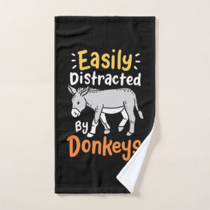 Easily Distracted By Donkeys Hand Towel