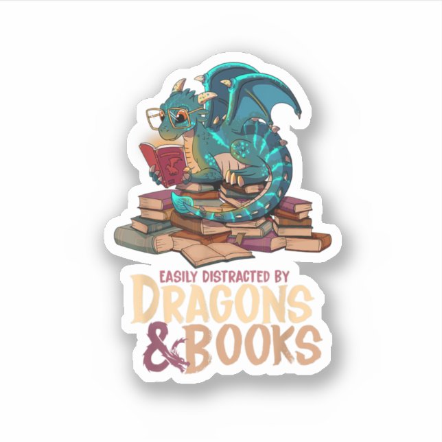 Easily Distracted By Dragons And Books Dragon Book (Front)
