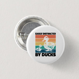 Easily Distracted By Ducks Lover Cool Farming Love 3 Cm Round Badge