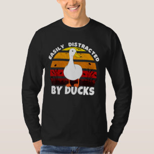 Easily Distracted By Ducks Vintage Farm Funny T-Shirt