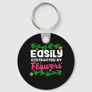 Easily Distracted By Flower Key Ring