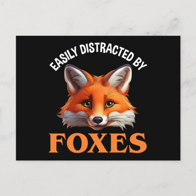 Easily Distracted By Foxes Postcard (Front)