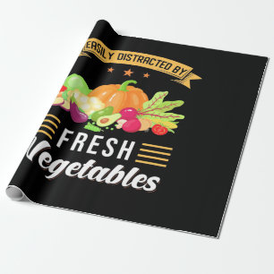 Easily Distracted By Fresh Vegetables Wrapping Paper