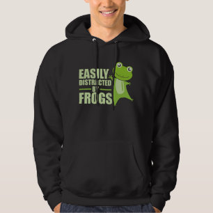 Easily Distracted By Frogs Funny Animal Frogs Hoodie