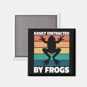Easily Distracted By Frogs Lovers Colourful Design Magnet