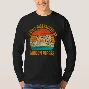 Easily Distracted By Gaboon Vipers Retro T-Shirt