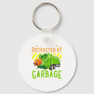Easily Distracted By Garbage Trucks Funny Truck Lo Key Ring