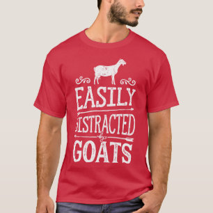 Easily Distracted By Goats Cow Farmer Funny Farm G T-Shirt