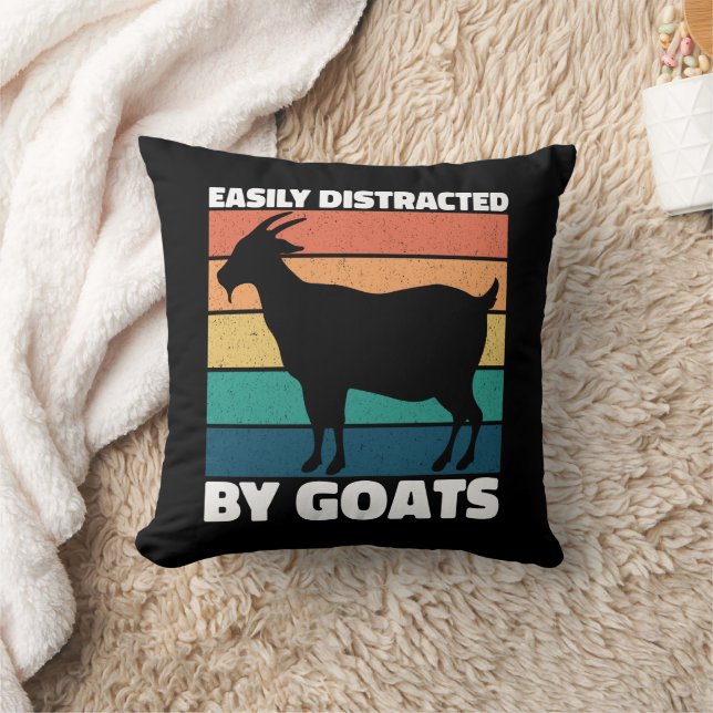 Easily Distracted By Goats Cute Farming Lover Cool Cushion (Blanket)