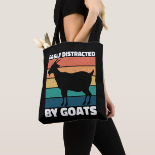 Easily Distracted By Goats Cute Farming Lover Cool Tote Bag