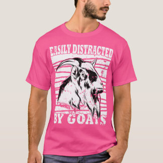 Easily Distracted By Goats Farmer T-Shirt
