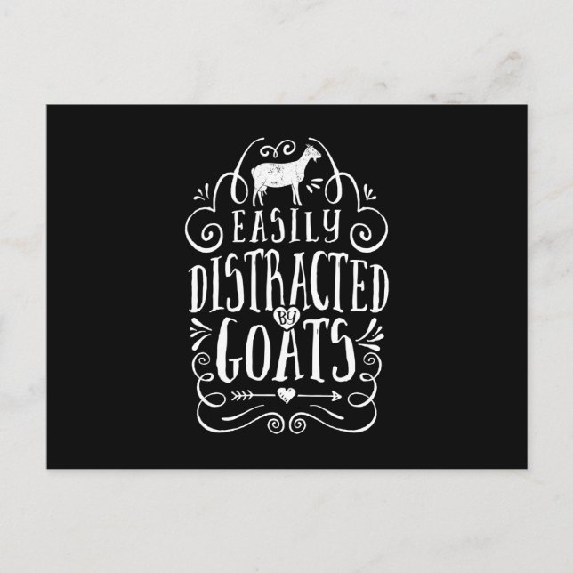 Easily Distracted By Goats Funny Goat Lover Gifts Announcement Postcard (Front)