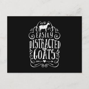 Easily Distracted By Goats Funny Goat Lover Gifts Holiday Postcard