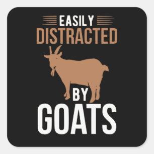 Easily Distracted by Goats Square Sticker