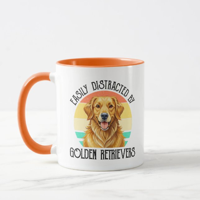 Easily Distracted By Golden Retrievers Mug (Left)