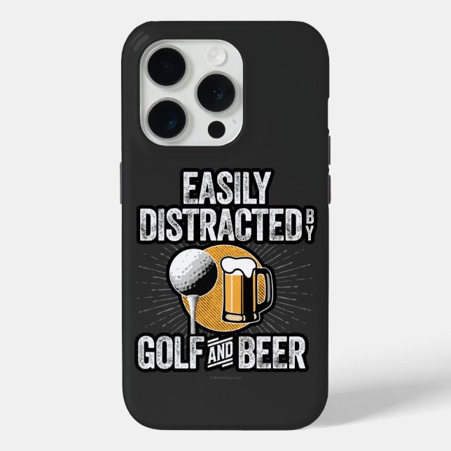 Easily Distracted by Golf and Beer Case-Mate iPhon iPhone Case (Back)