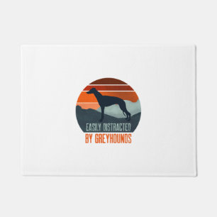Easily Distracted By Greyhounds Dog Walking Doormat