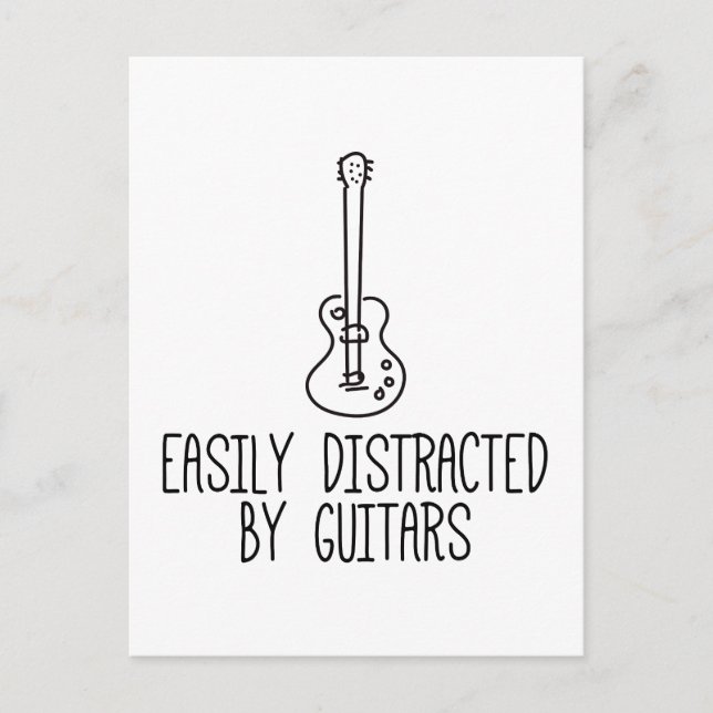 Easily Distracted By Guitars Postcard (Front)