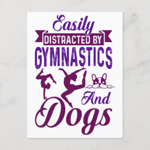 Easily Distracted By Gymnastics and Dogs Postcard