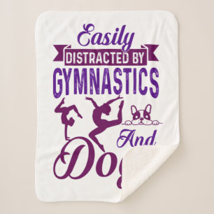 Easily Distracted By Gymnastics and Dogs Sherpa Blanket