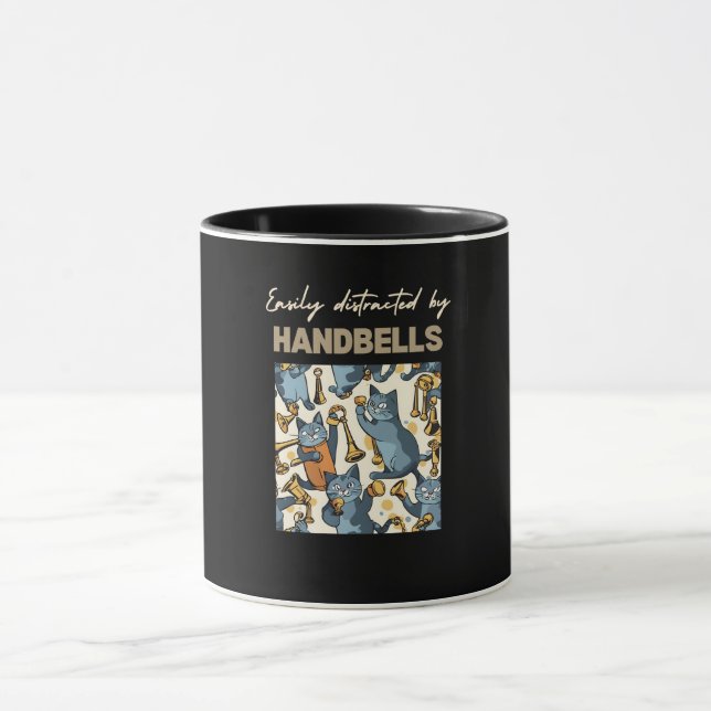 easily distracted by handbells mug (Center)