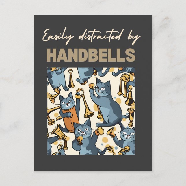easily distracted by handbells postcard (Front)