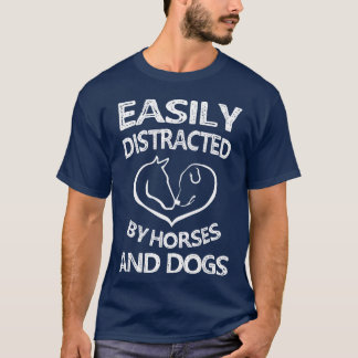 Easily Distracted By Horse And Dogs boy T-Shirt