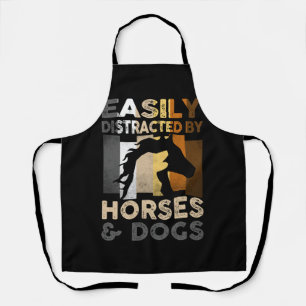 Easily Distracted By Horses And Dogs I Like Heart Apron