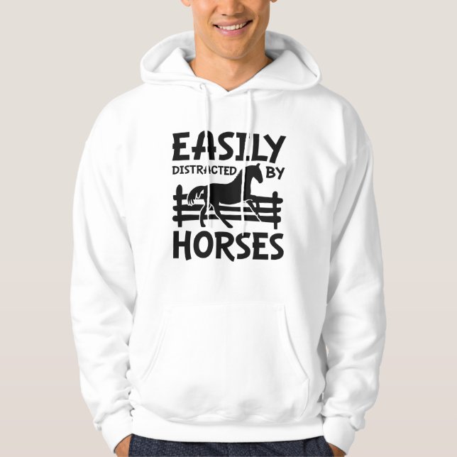 Easily Distracted By Horses Hoodie (Front)