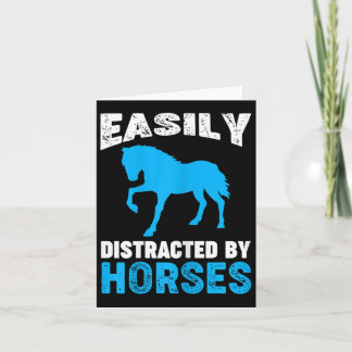 Easily Distracted By Horses Horseback Riding  Card