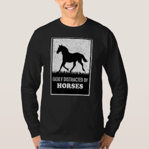 Easily Distracted By Horses Horseback Riding T-Shirt