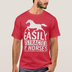 Easily Distracted By Horses Retro Horse T-Shirt