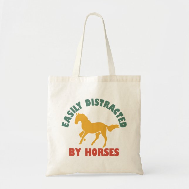 Easily Distracted By Horses Tote Bag (Front)