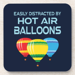 Easily Distracted By Hot Air Balloons Ballooning Coaster