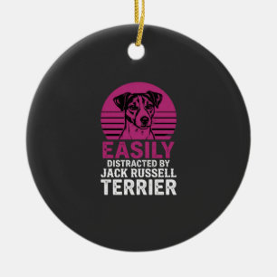 Easily Distracted By Jack Russell Terrier Ceramic Tree Decoration