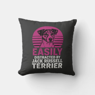 Easily Distracted By Jack Russell Terrier Cushion