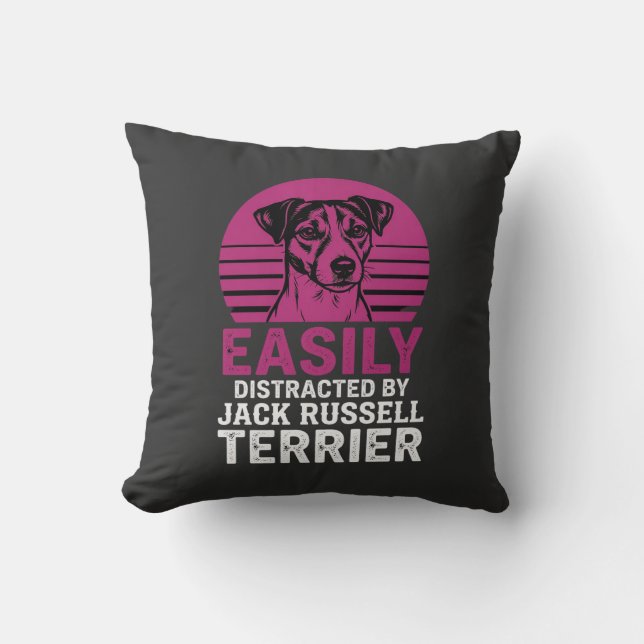 Easily Distracted By Jack Russell Terrier Cushion (Front)