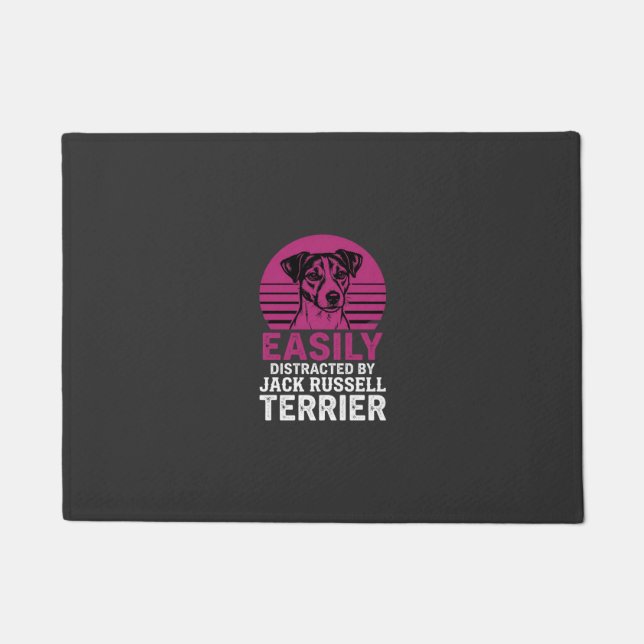 Easily Distracted By Jack Russell Terrier Doormat (Front)