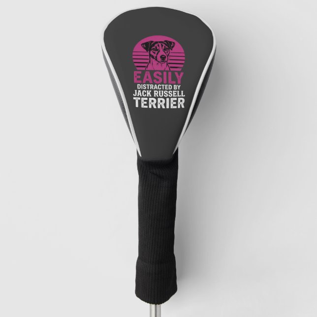 Easily Distracted By Jack Russell Terrier Golf Head Cover (Front)