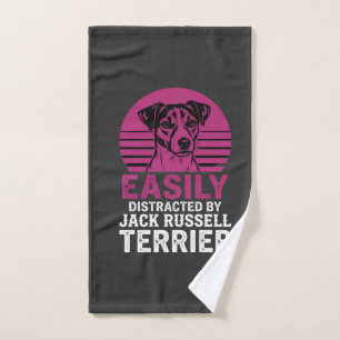 Easily Distracted By Jack Russell Terrier Hand Towel