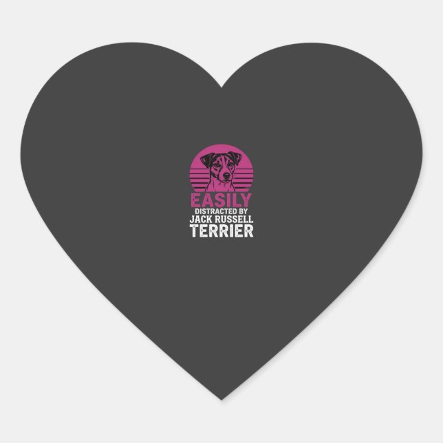Easily Distracted By Jack Russell Terrier Heart Sticker (Front)