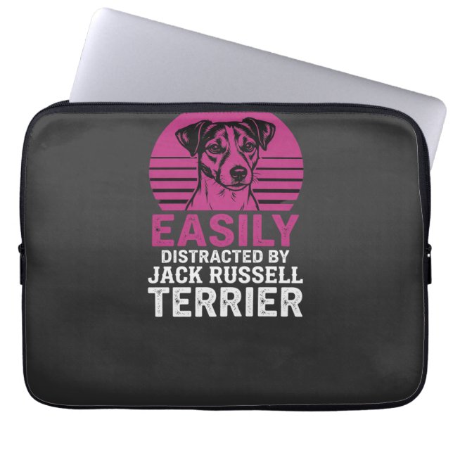 Easily Distracted By Jack Russell Terrier Laptop Sleeve (Front)