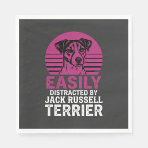 Easily Distracted By Jack Russell Terrier Napkin