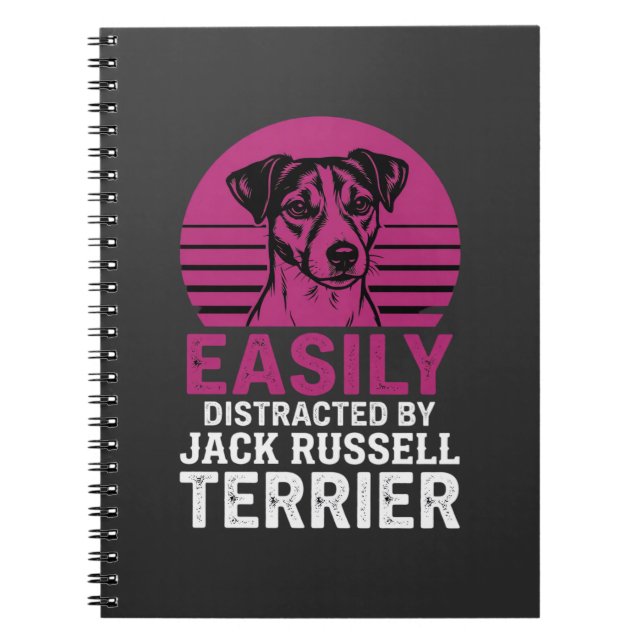Easily Distracted By Jack Russell Terrier Notebook (Front)