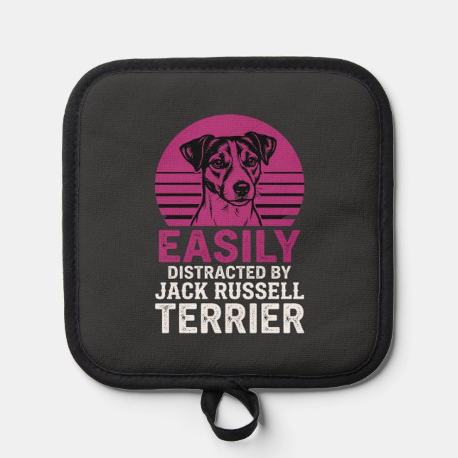 Easily Distracted By Jack Russell Terrier Pot Holder (Front)